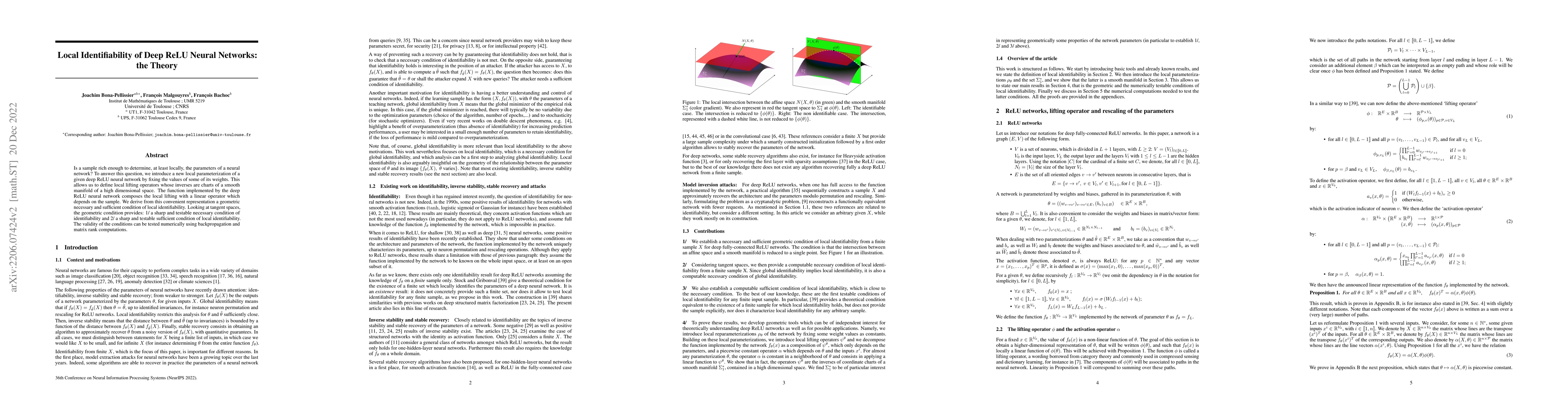 Thumbnail for Local Identifiability of Deep ReLU Neural Networks: the Theory