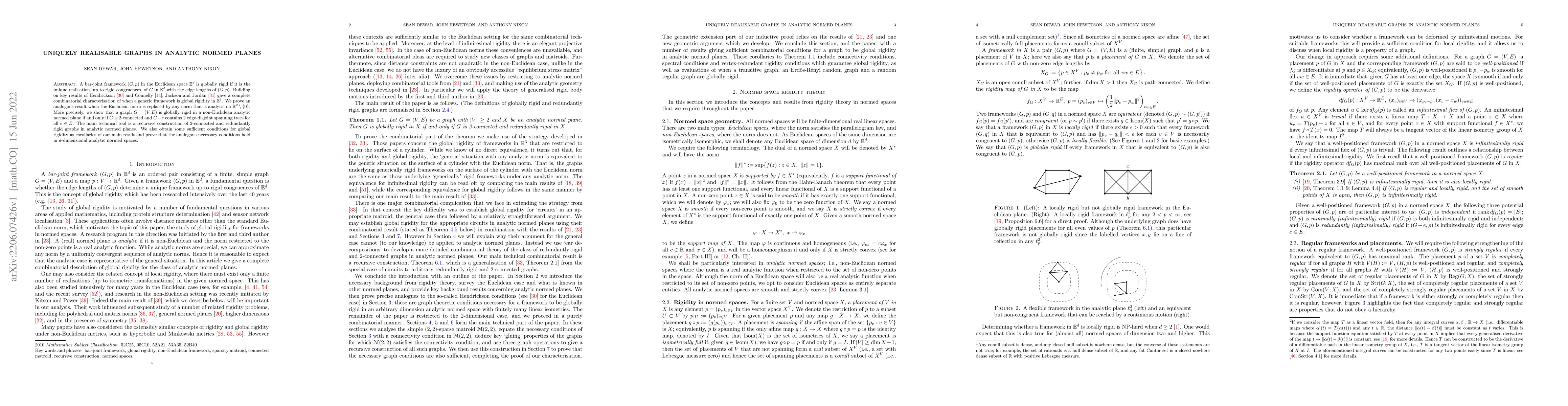 Thumbnail for Uniquely realisable graphs in analytic normed planes