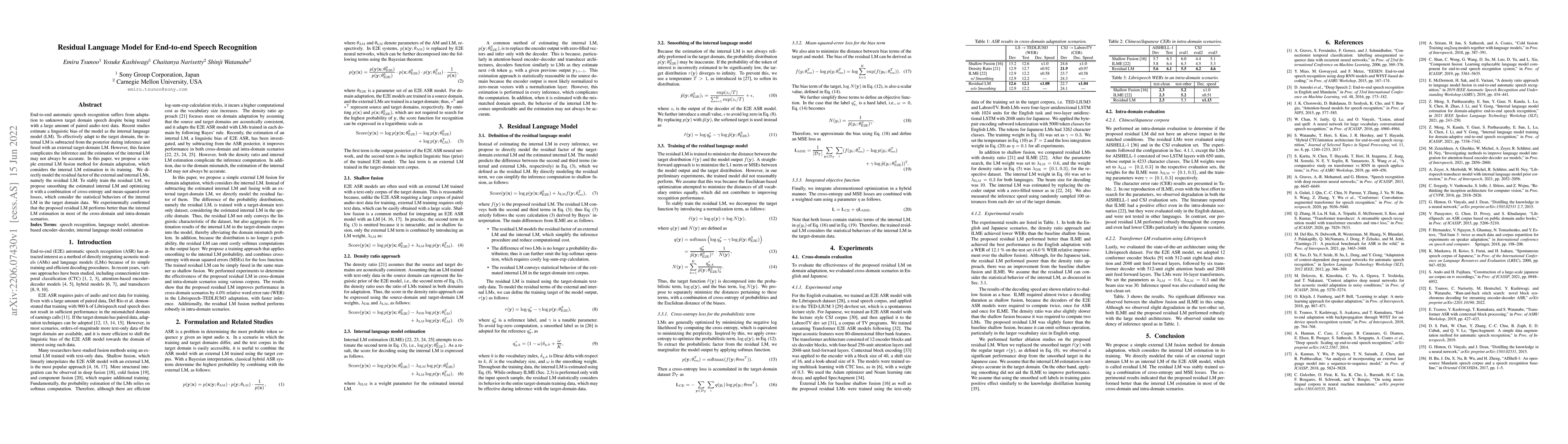 Thumbnail for Residual Language Model for End-to-end Speech Recognition