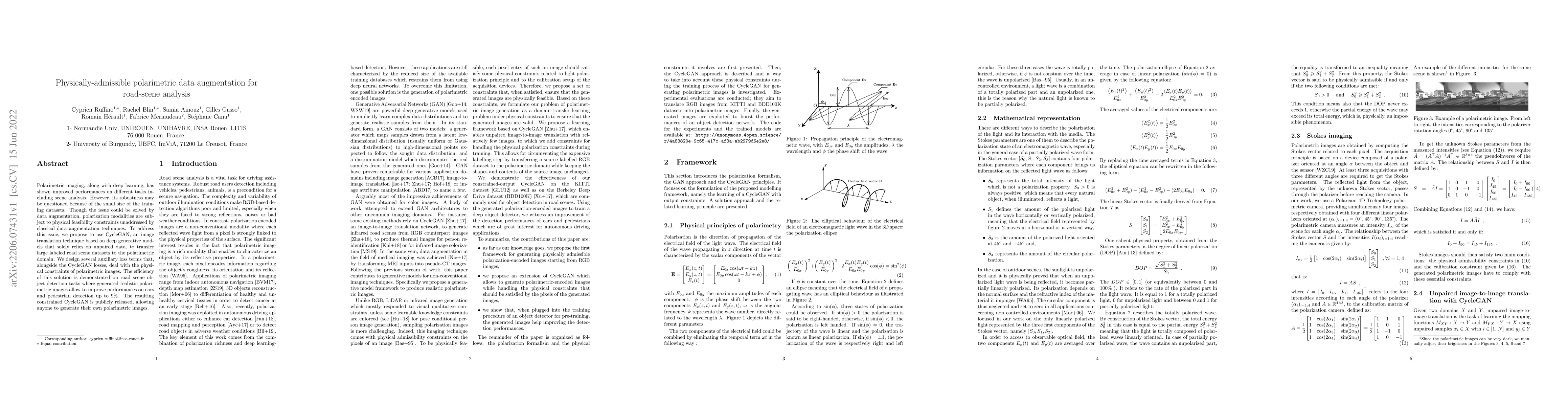 Thumbnail for Physically-admissible polarimetric data augmentation for road-scene
  analysis