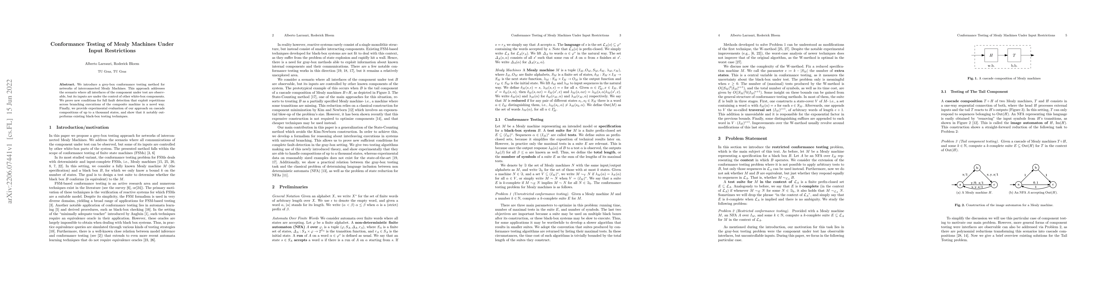 Thumbnail for Conformance Testing of Mealy Machines Under Input Restrictions