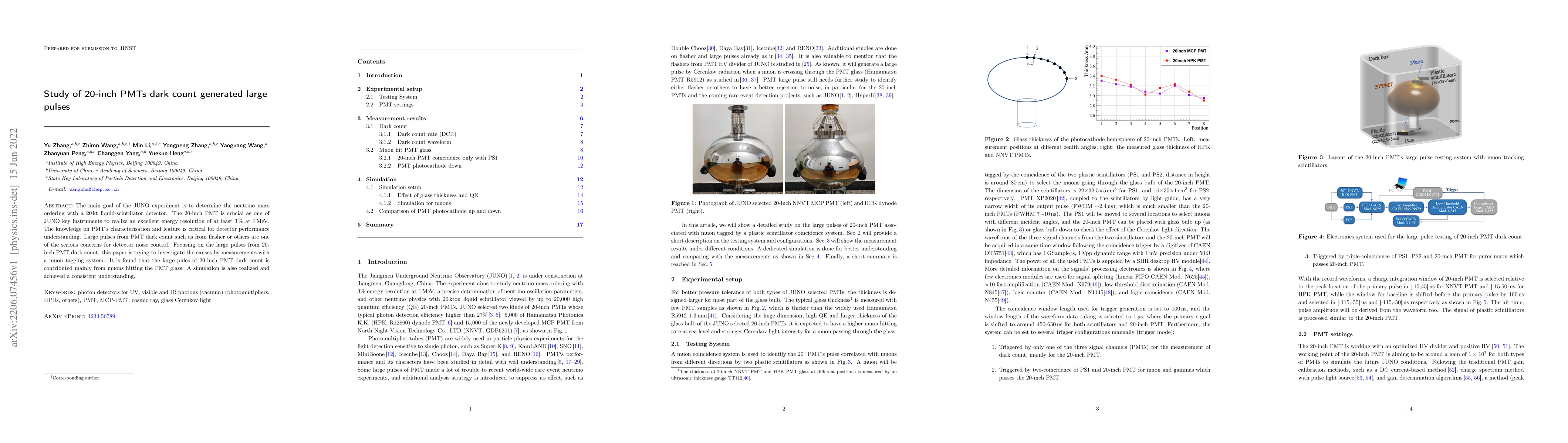 Thumbnail for Study of 20-inch PMTs dark count generated large pulses