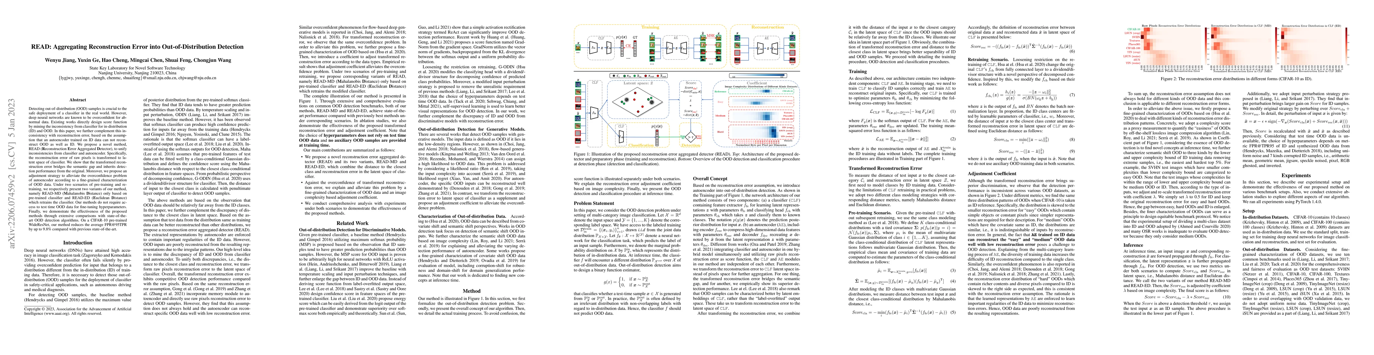 Thumbnail for READ: Aggregating Reconstruction Error into Out-of-distribution
  Detection