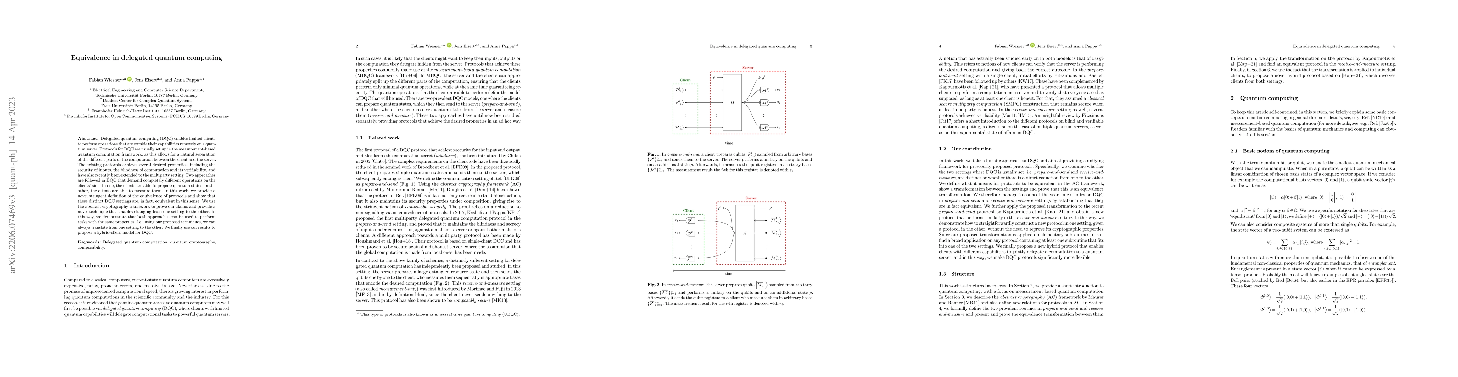 Thumbnail for Equivalence in delegated quantum computing