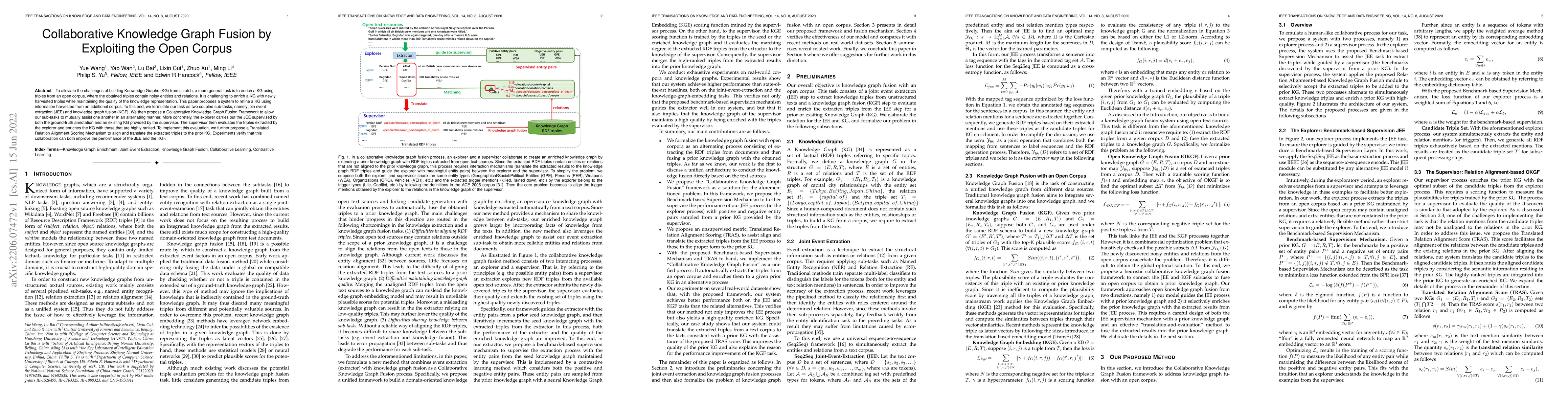 Thumbnail for Collaborative Knowledge Graph Fusion by Exploiting the Open Corpus
