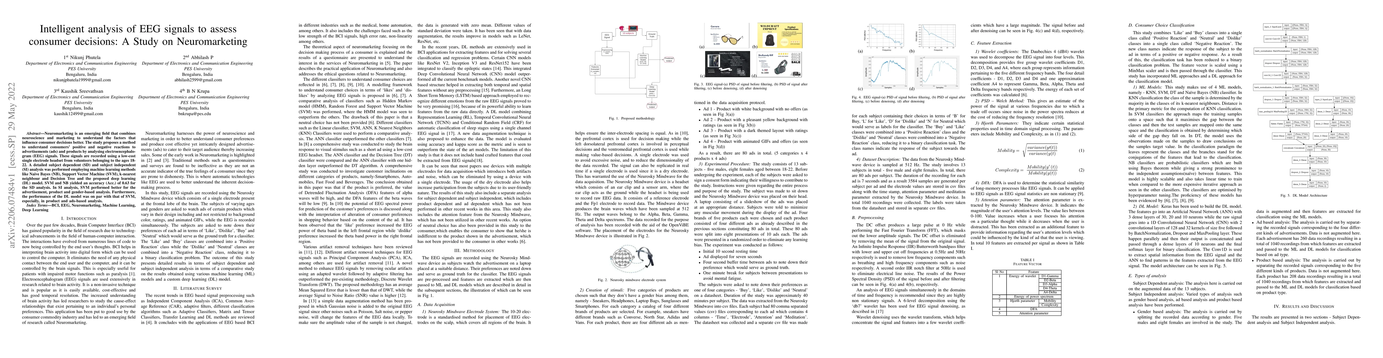 Thumbnail for Intelligent analysis of EEG signals to assess consumer decisions: A
  Study on Neuromarketing