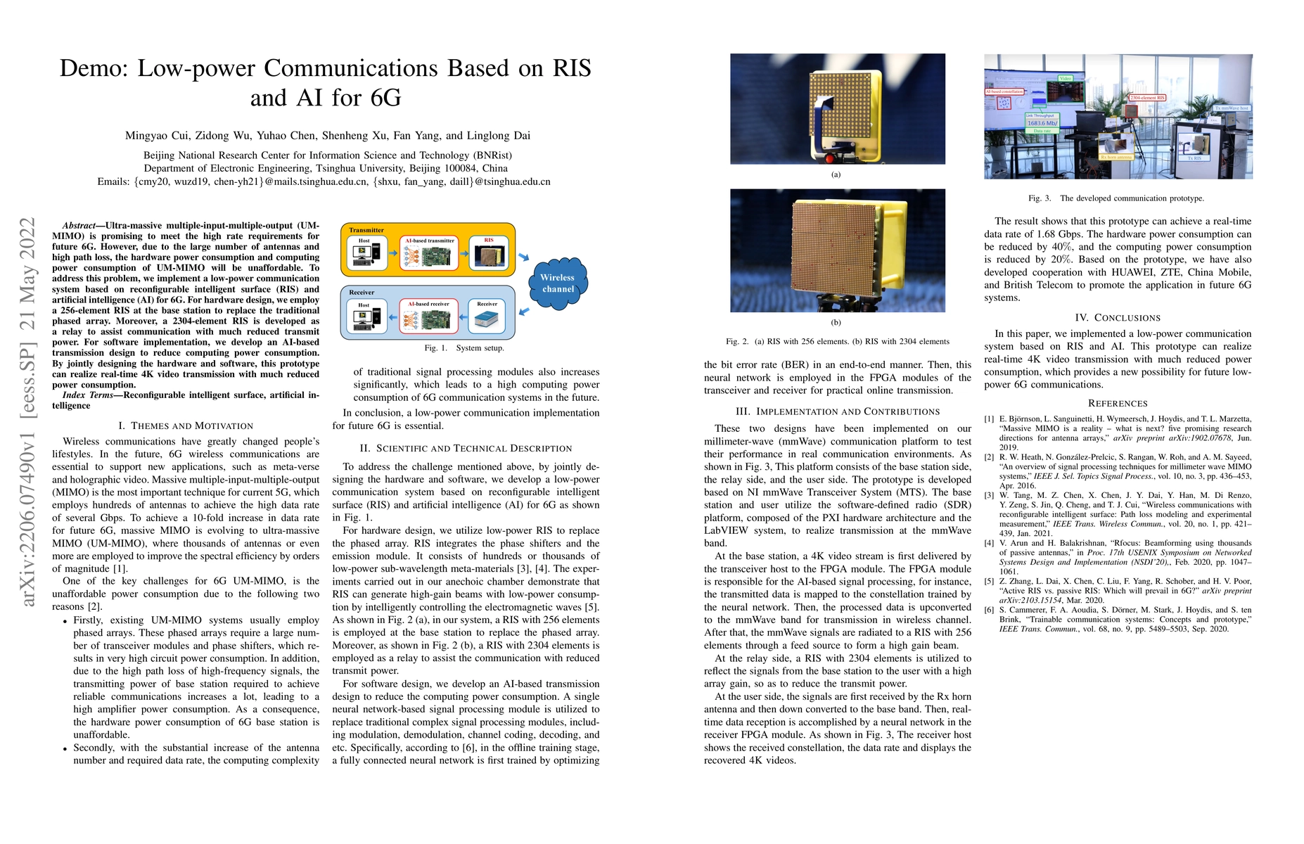 Thumbnail for Demo: low-power communications based on RIS and AI for 6G