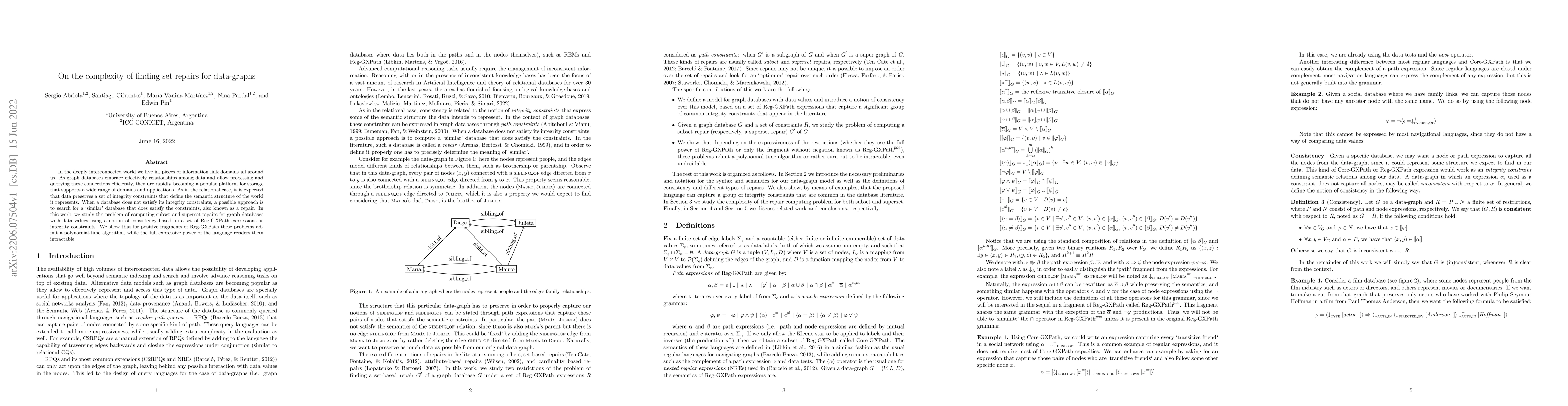 Thumbnail for On the complexity of finding set repairs for data-graphs