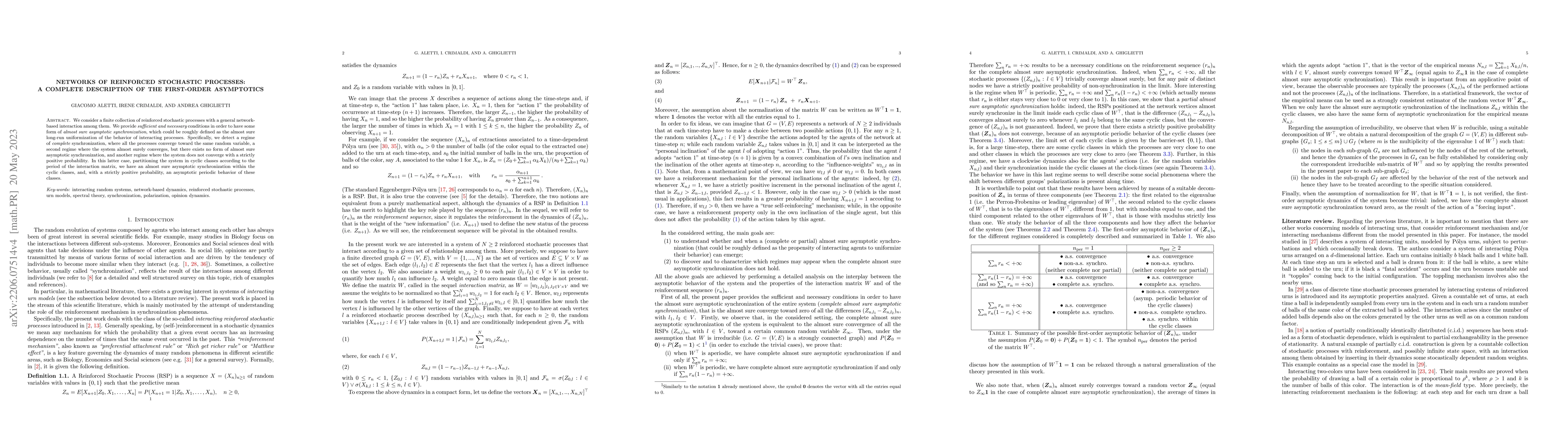 Thumbnail for Networks of reinforced stochastic processes: a complete description of
  the first-order asymptotics