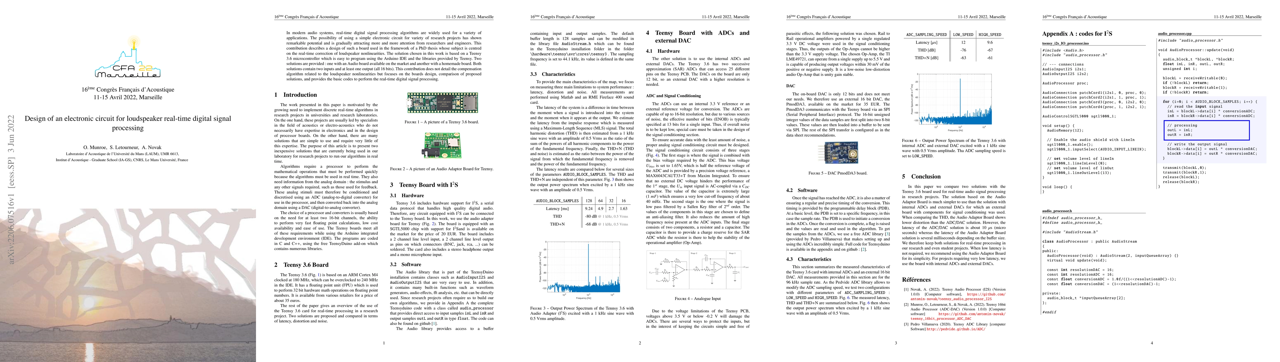 Thumbnail for Design of an electronic circuit for loudspeaker real-time digital signal
  processing