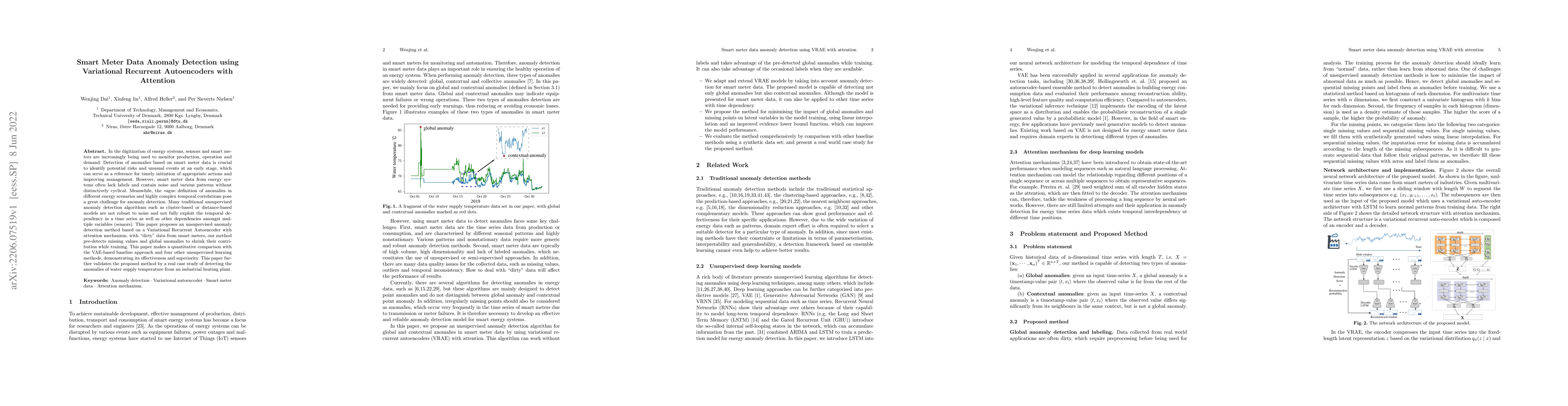 Thumbnail for Smart Meter Data Anomaly Detection using Variational Recurrent
  Autoencoders with Attention
