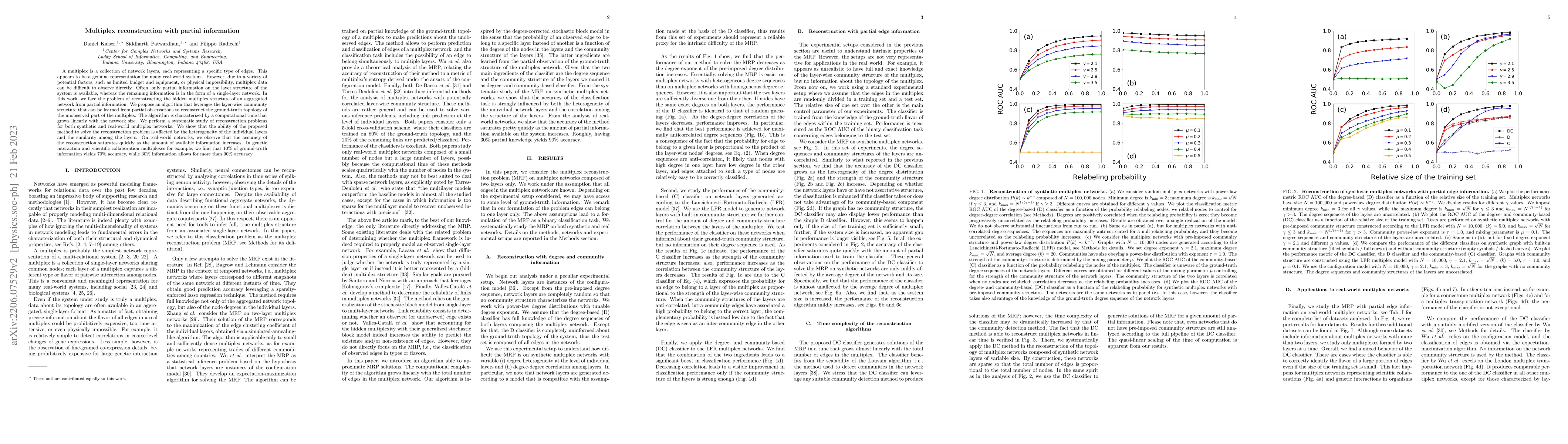 Thumbnail for Multiplex reconstruction with partial information