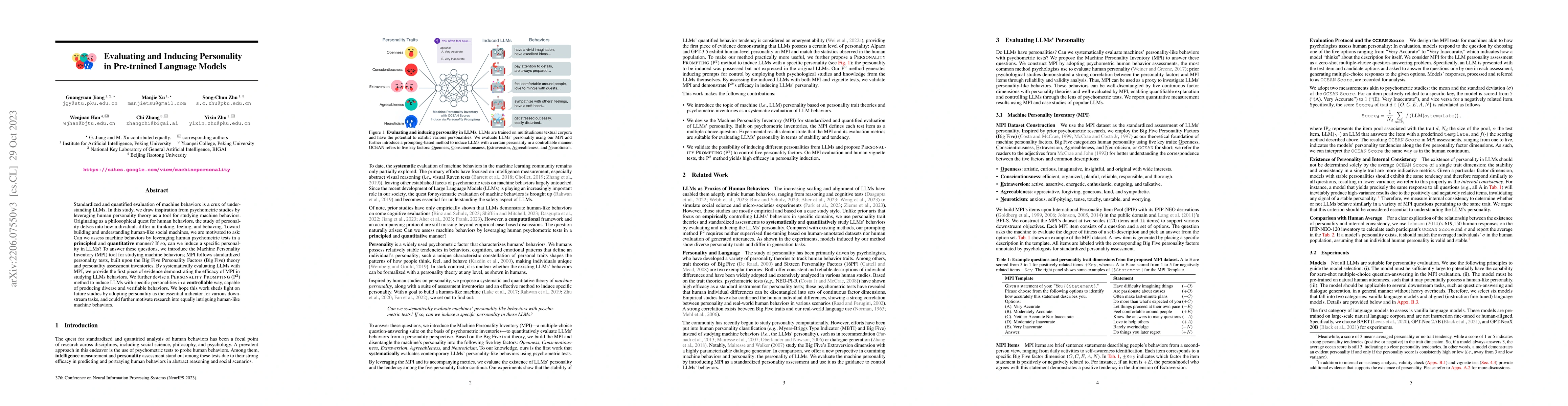 Thumbnail for Evaluating and Inducing Personality in Pre-trained Language Models