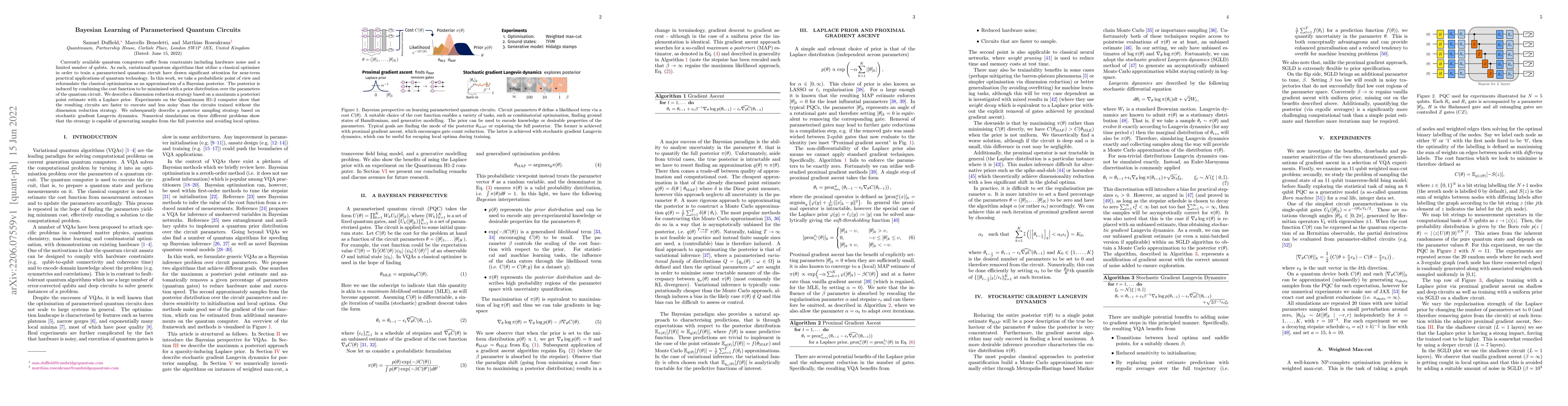 Thumbnail for Bayesian Learning of Parameterised Quantum Circuits