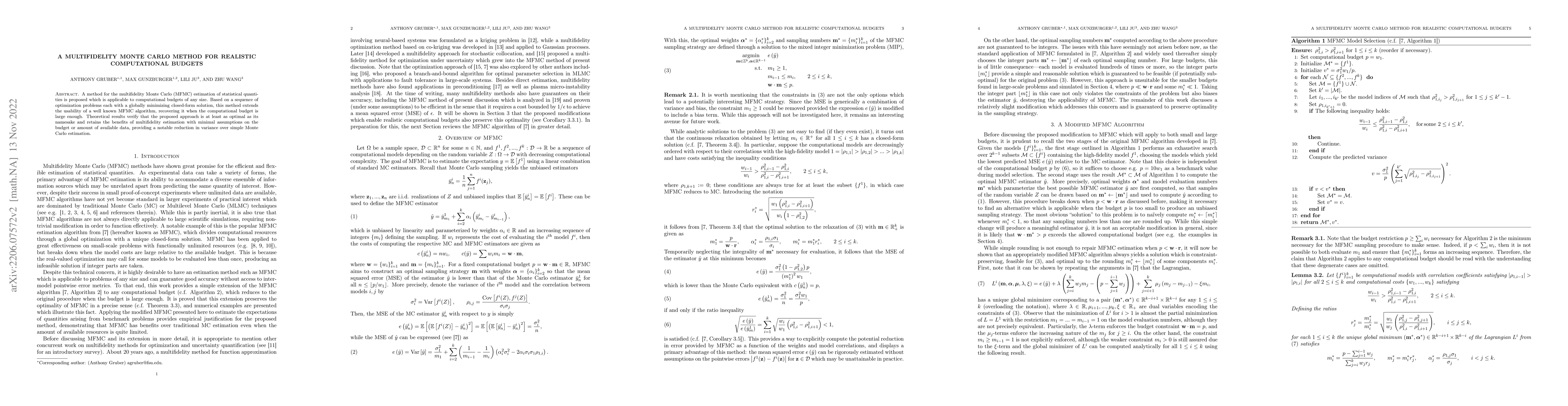 Thumbnail for A Multifidelity Monte Carlo Method for Realistic Computational Budgets