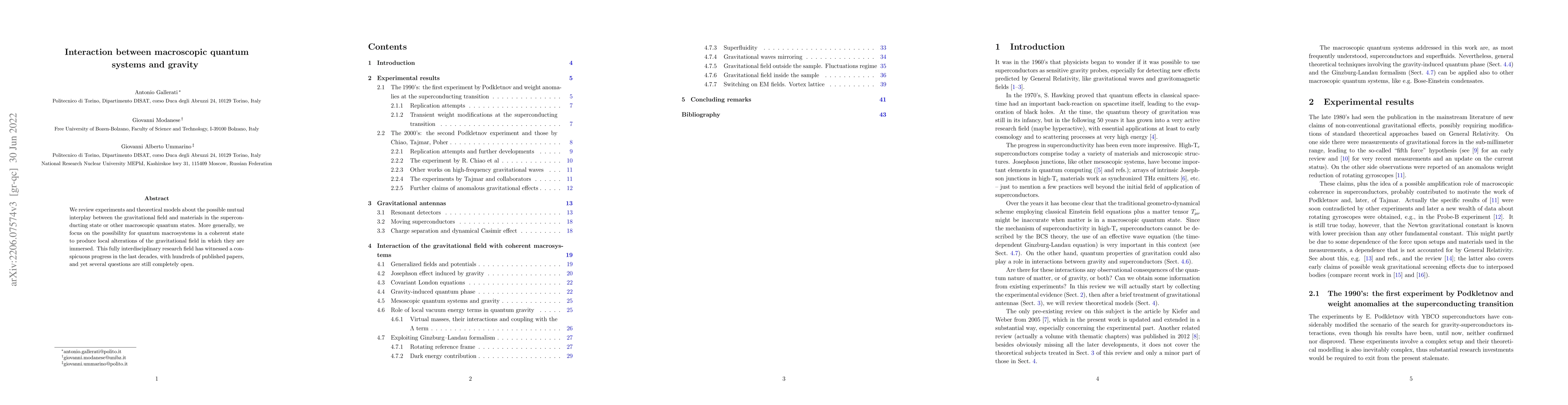 Thumbnail for Interaction between macroscopic quantum systems and gravity