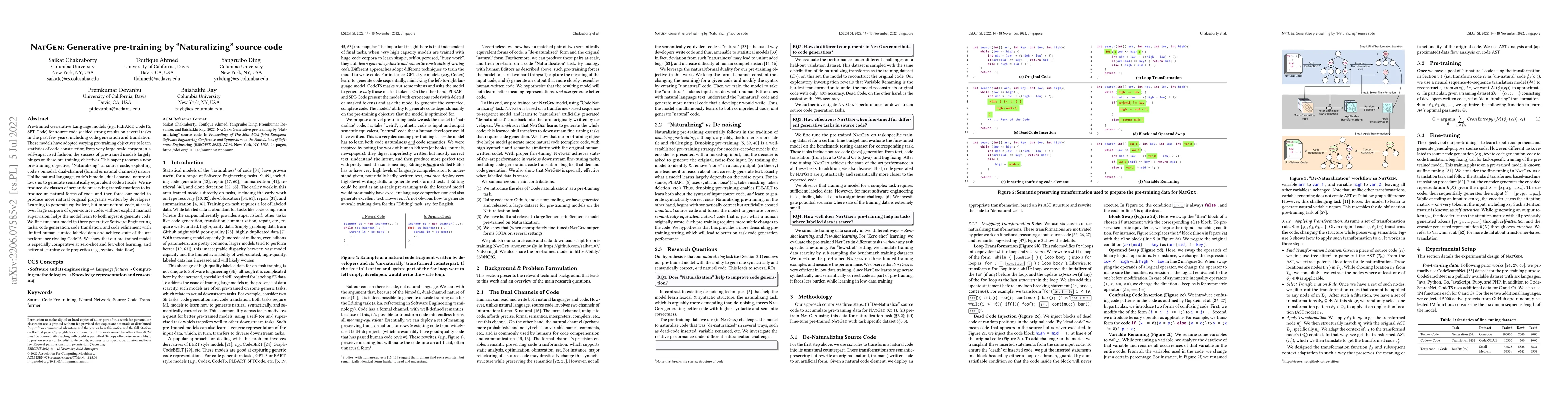 Thumbnail for NatGen: Generative pre-training by "Naturalizing" source code