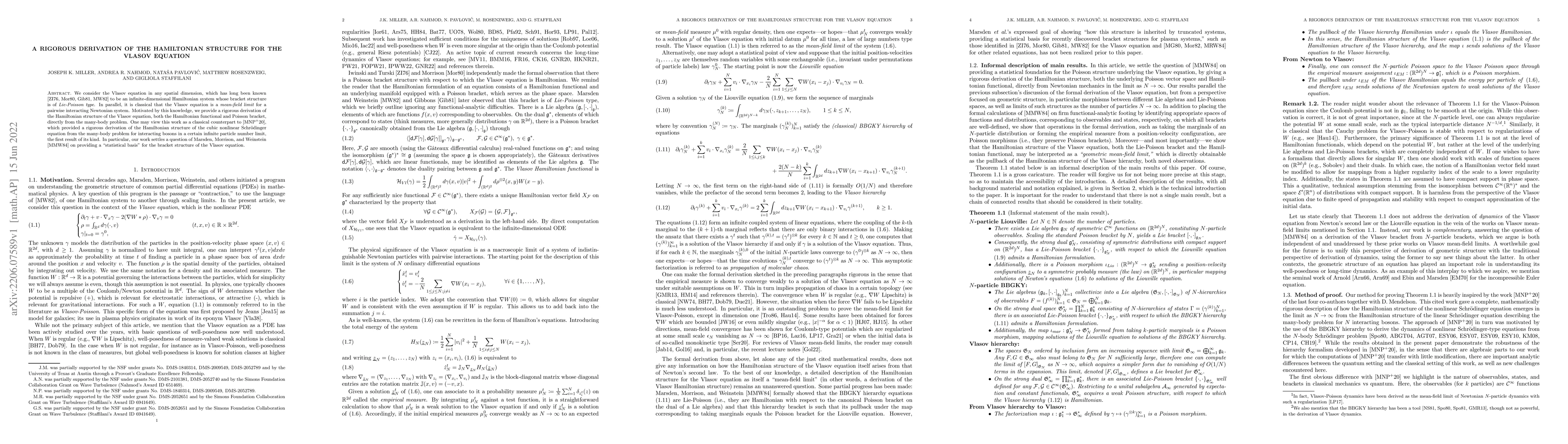 Thumbnail for A rigorous derivation of the Hamiltonian structure for the Vlasov
  equation