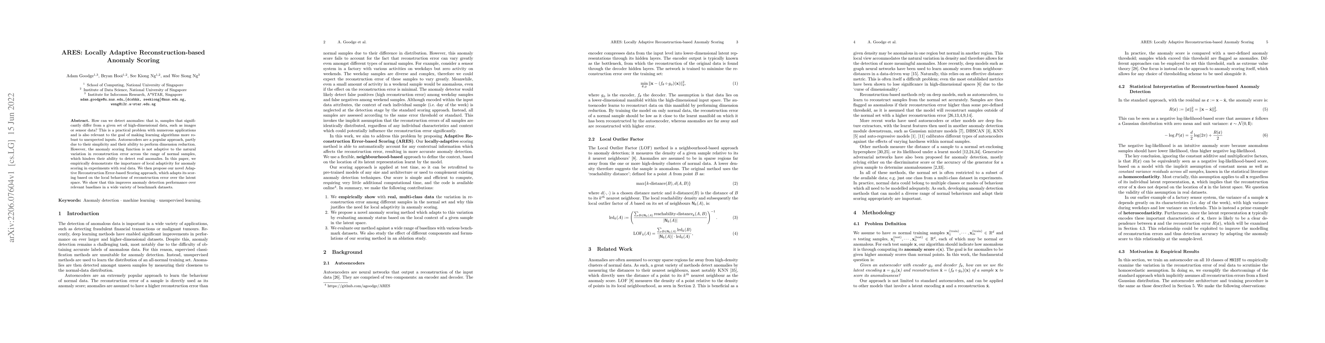 Thumbnail for ARES: Locally Adaptive Reconstruction-based Anomaly Scoring