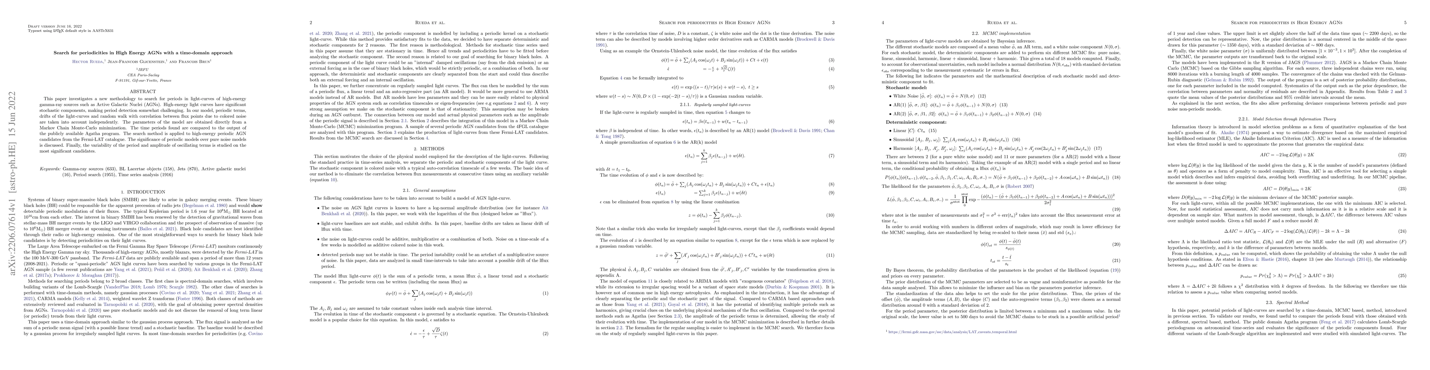 Thumbnail for Search for periodicities in High Energy AGNs with a time-domain approach