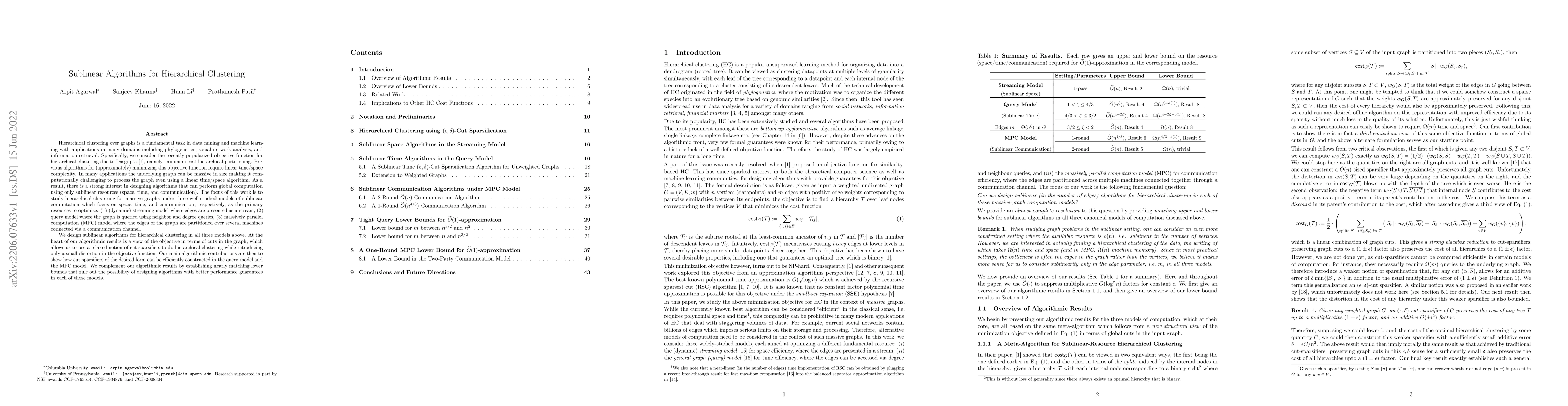 Thumbnail for Sublinear Algorithms for Hierarchical Clustering