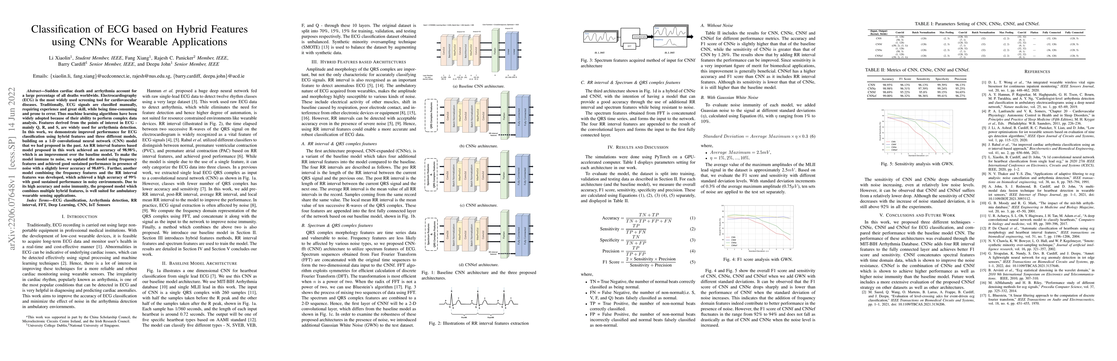 Thumbnail for Classification of ECG based on Hybrid Features using CNNs for Wearable
  Applications