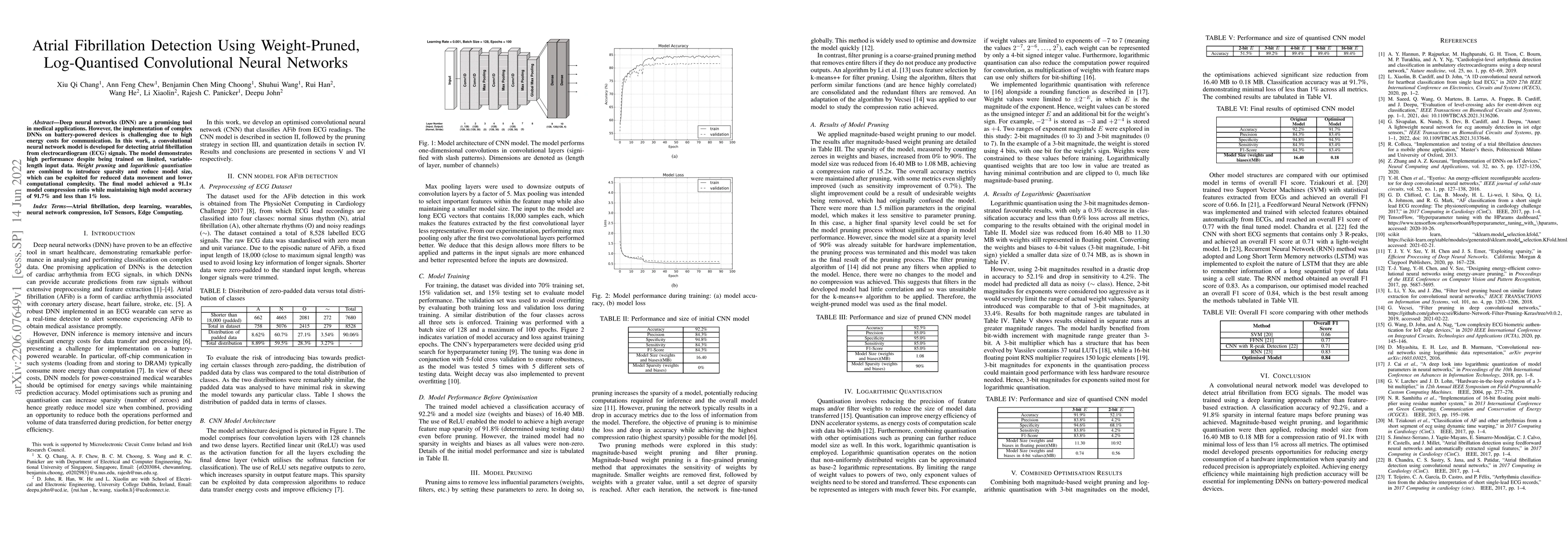 Thumbnail for Atrial Fibrillation Detection Using Weight-Pruned, Log-Quantised
  Convolutional Neural Networks