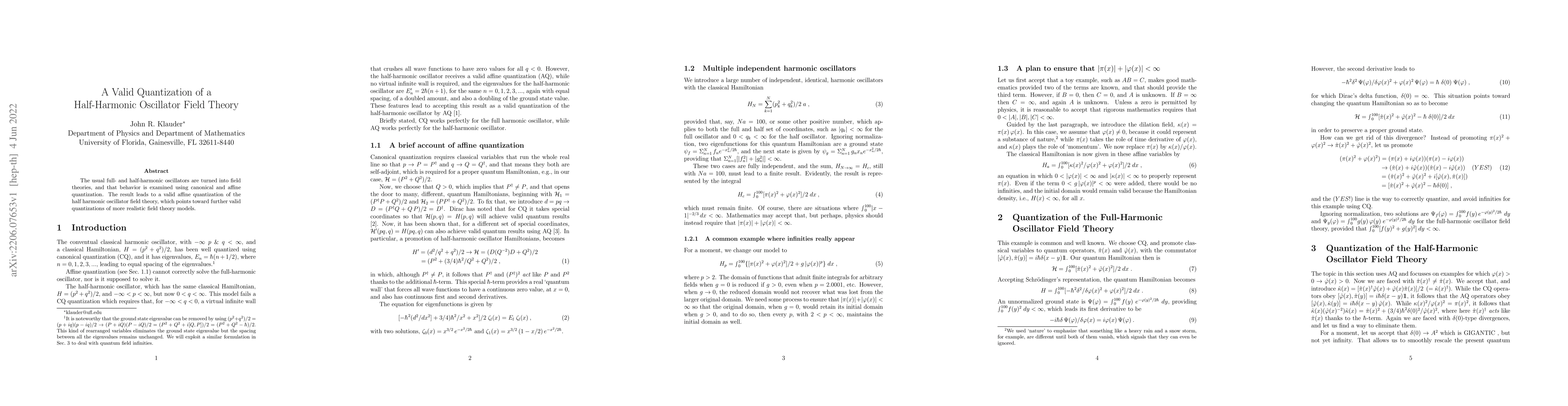 Thumbnail for A Valid Quantization of a Half-Harmonic Oscillator Field Theory