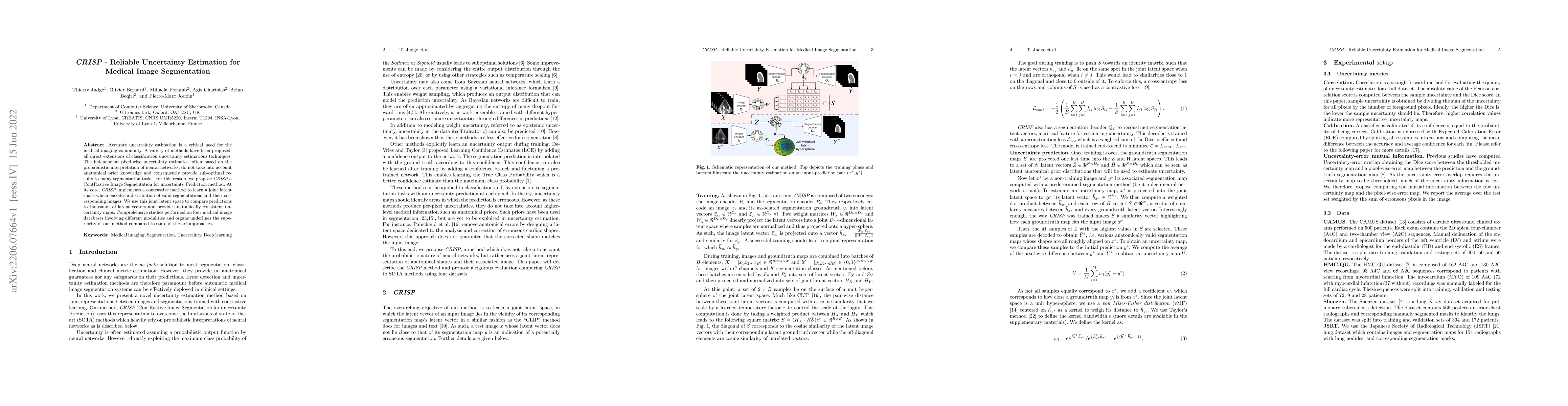 Thumbnail for CRISP - Reliable Uncertainty Estimation for Medical Image Segmentation