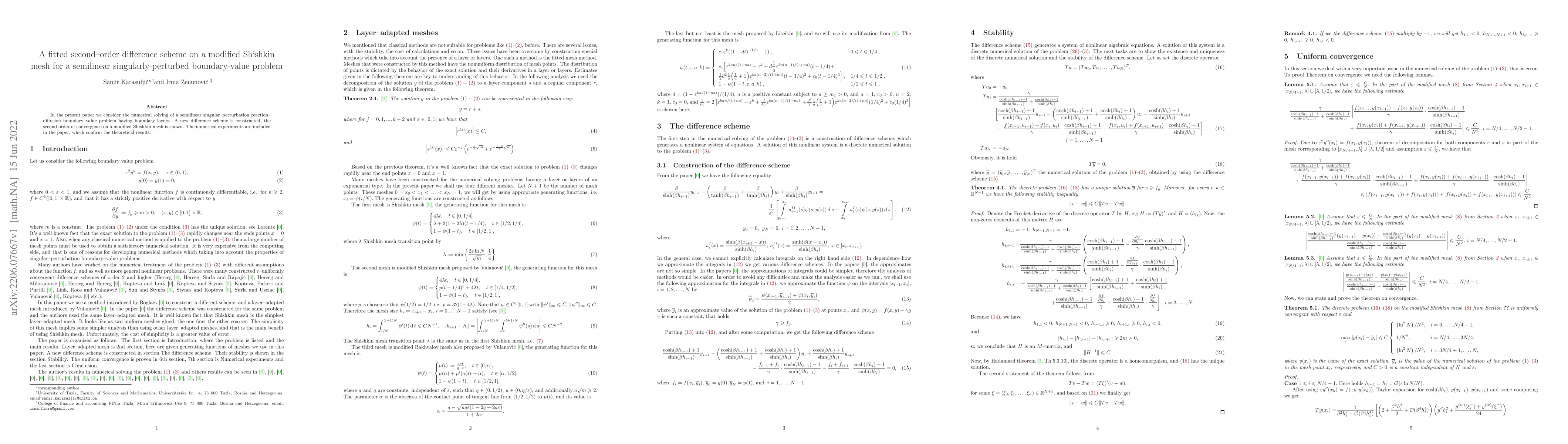 Thumbnail for A fitted second--order difference scheme on a modified Shishkin mesh for
  a semilinear singularly-perturbed boundary-value problem