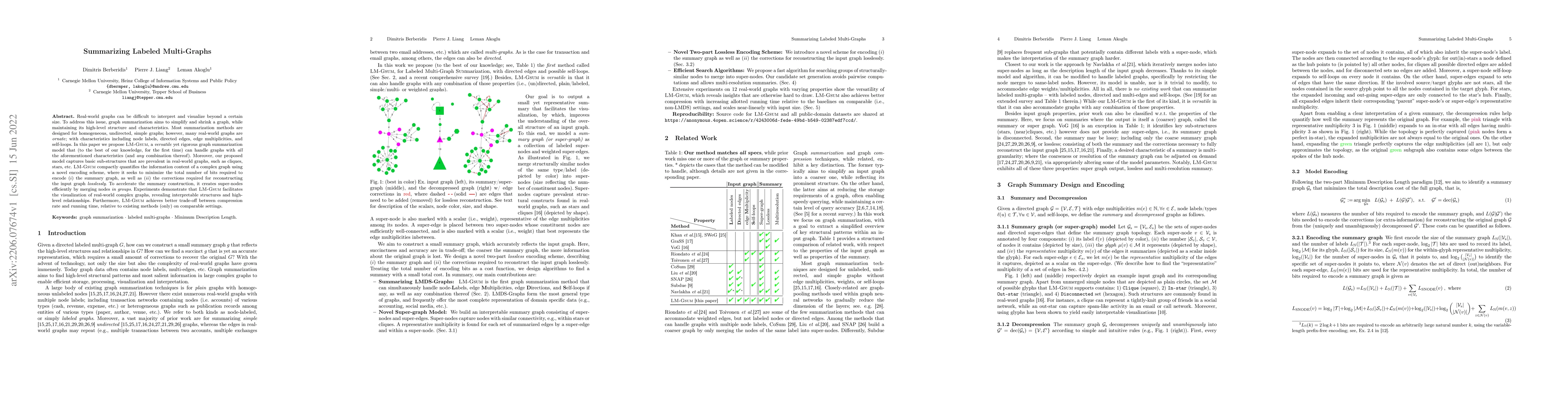 Thumbnail for Summarizing Labeled Multi-Graphs