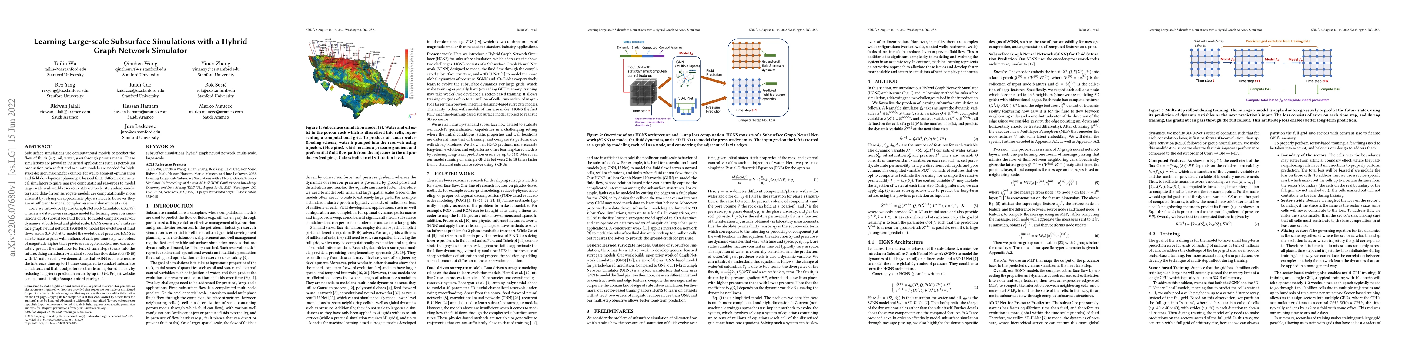 Thumbnail for Learning Large-scale Subsurface Simulations with a Hybrid Graph Network
  Simulator