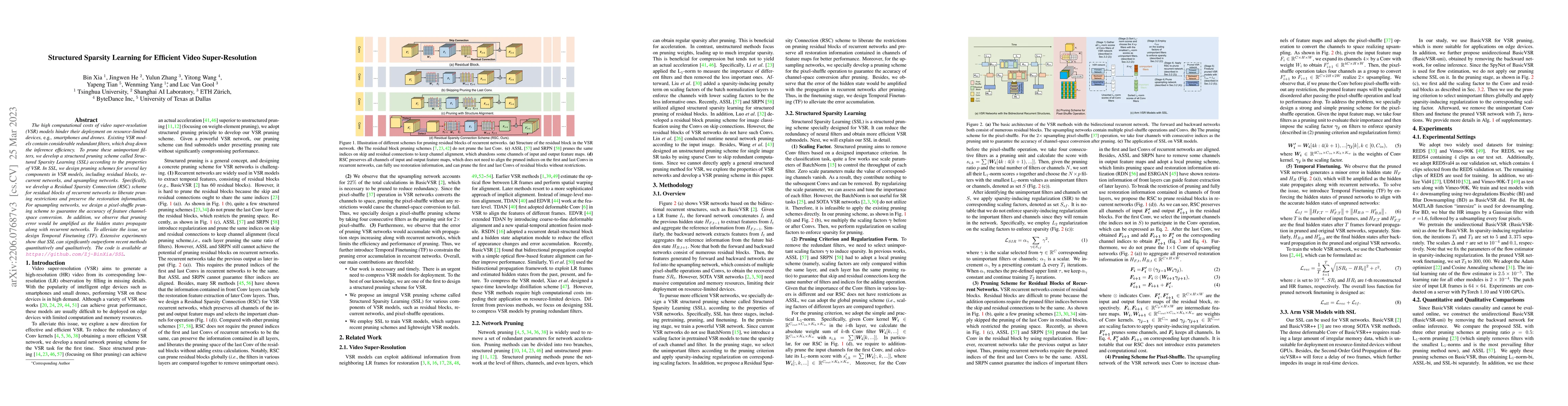 Thumbnail for Structured Sparsity Learning for Efficient Video Super-Resolution