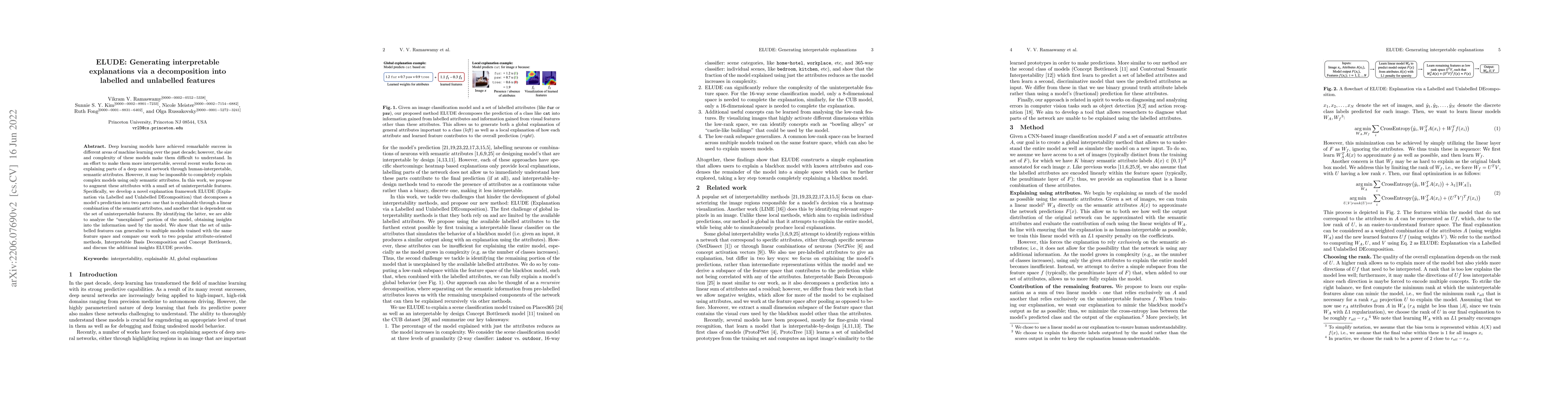 Thumbnail for ELUDE: Generating interpretable explanations via a decomposition into
  labelled and unlabelled features