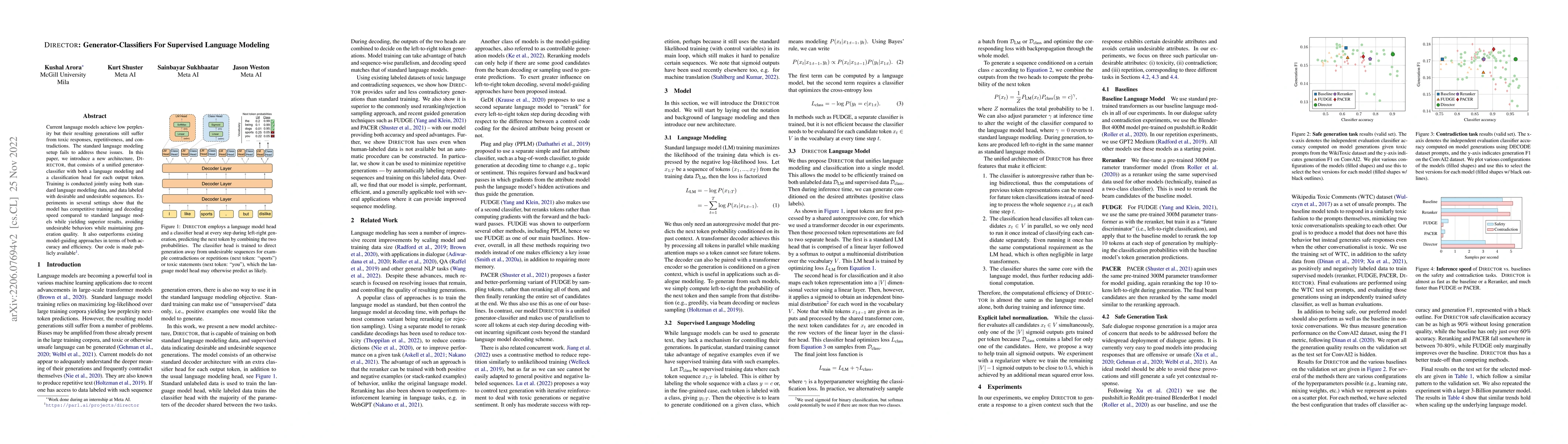 Thumbnail for DIRECTOR: Generator-Classifiers For Supervised Language Modeling