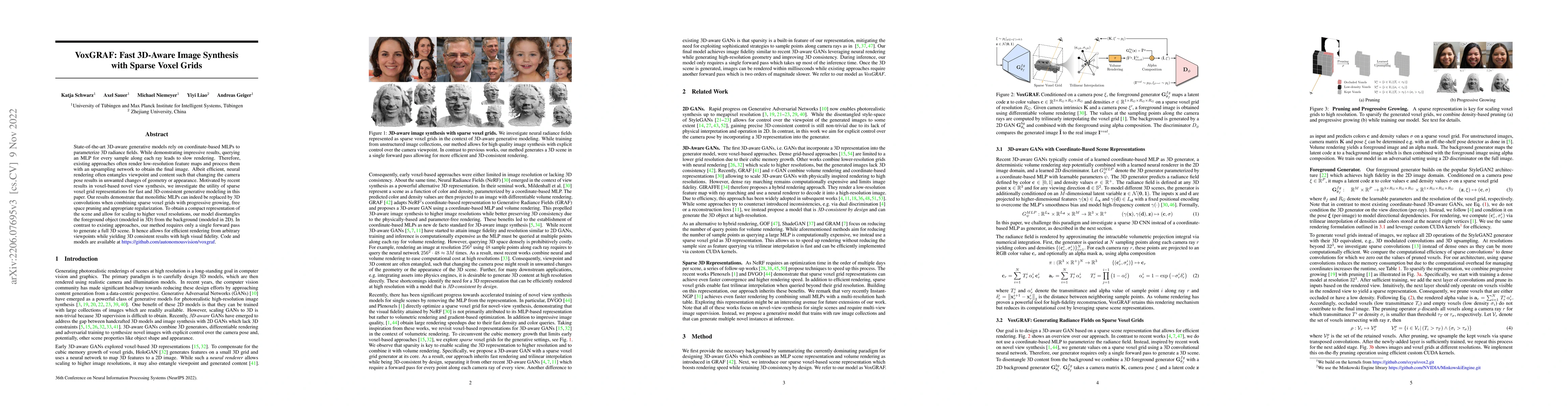Thumbnail for VoxGRAF: Fast 3D-Aware Image Synthesis with Sparse Voxel Grids