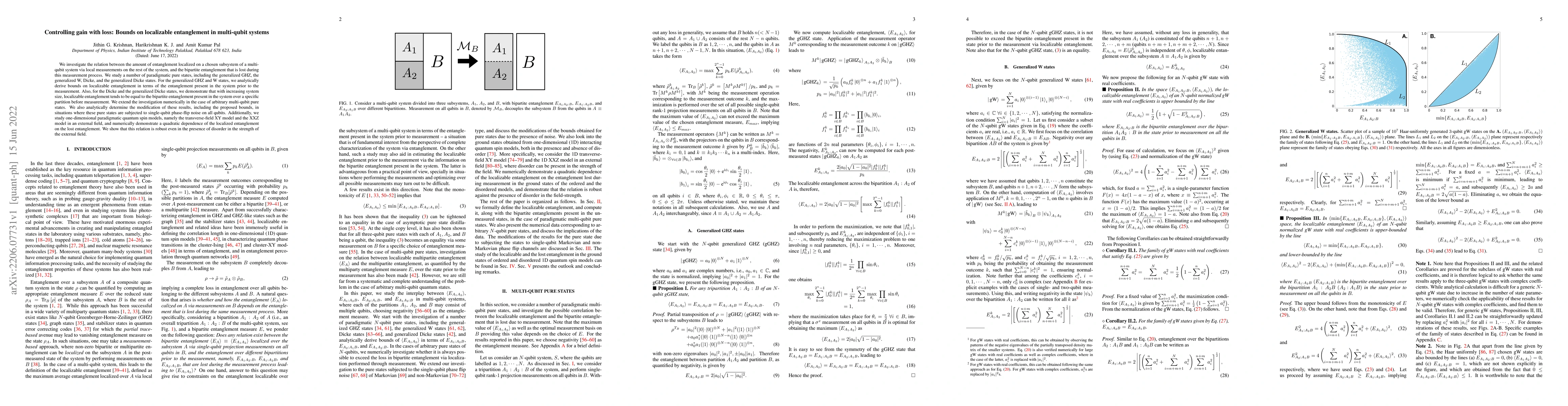 Thumbnail for Controlling gain with loss: Bounds on localizable entanglement in
  multi-qubit systems
