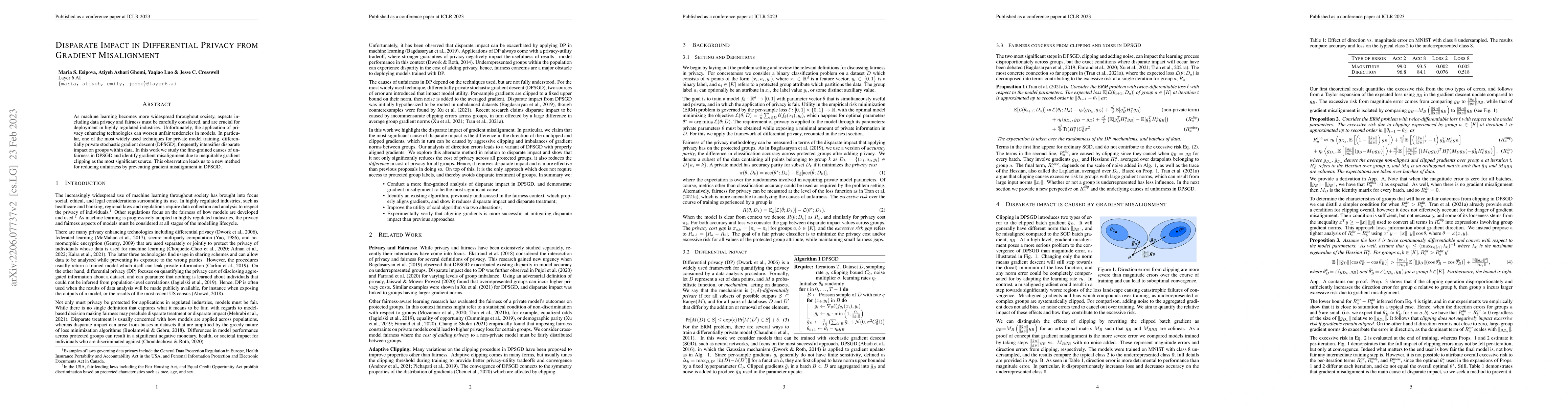 Thumbnail for Disparate Impact in Differential Privacy from Gradient Misalignment