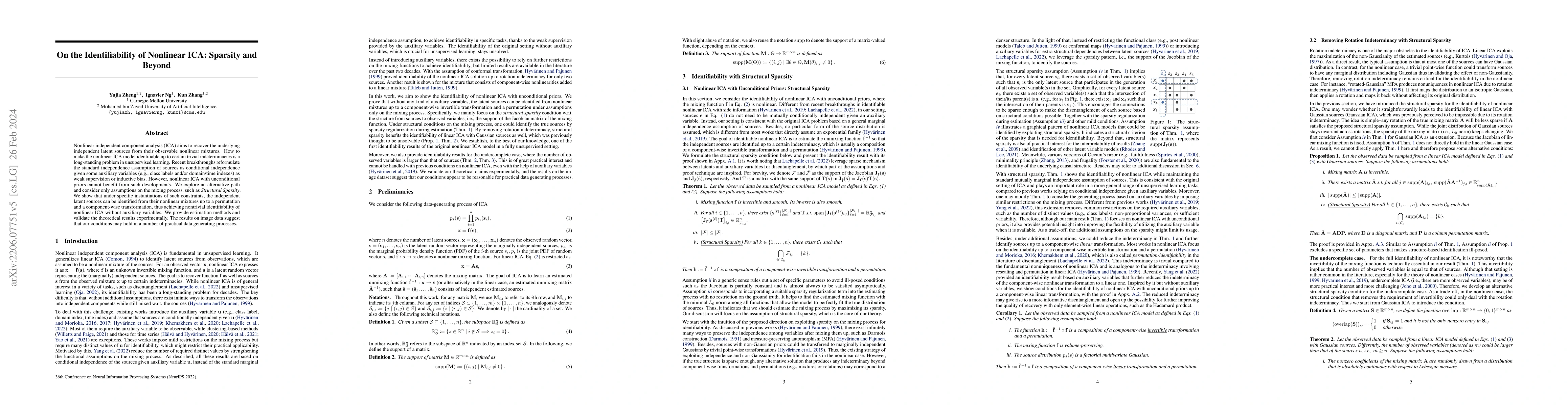 Thumbnail for On the Identifiability of Nonlinear ICA: Sparsity and Beyond