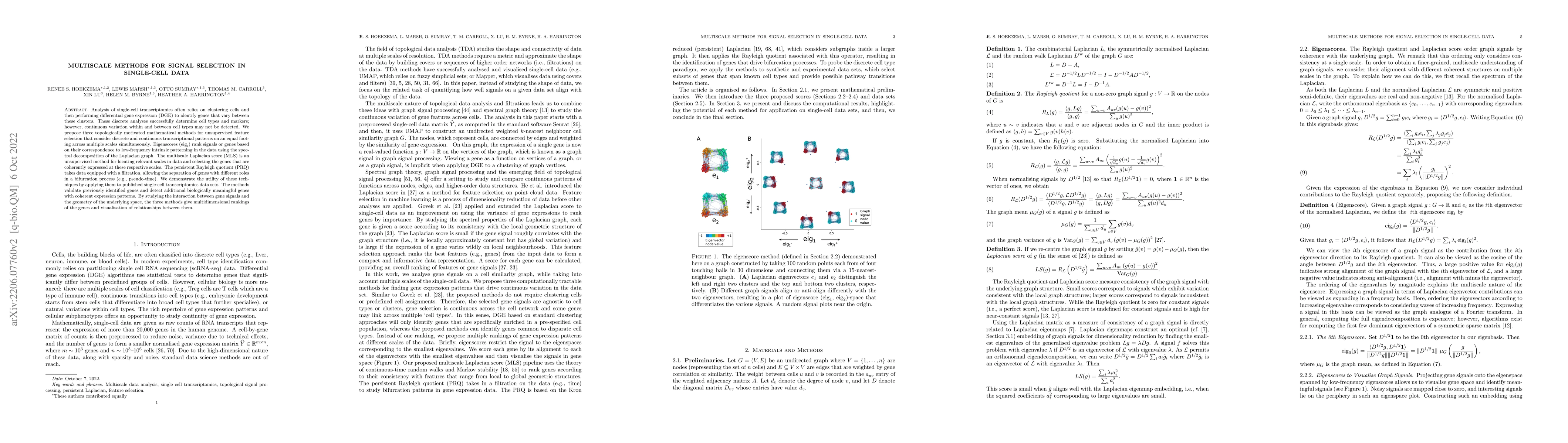 Thumbnail for Multiscale methods for signal selection in single-cell data
