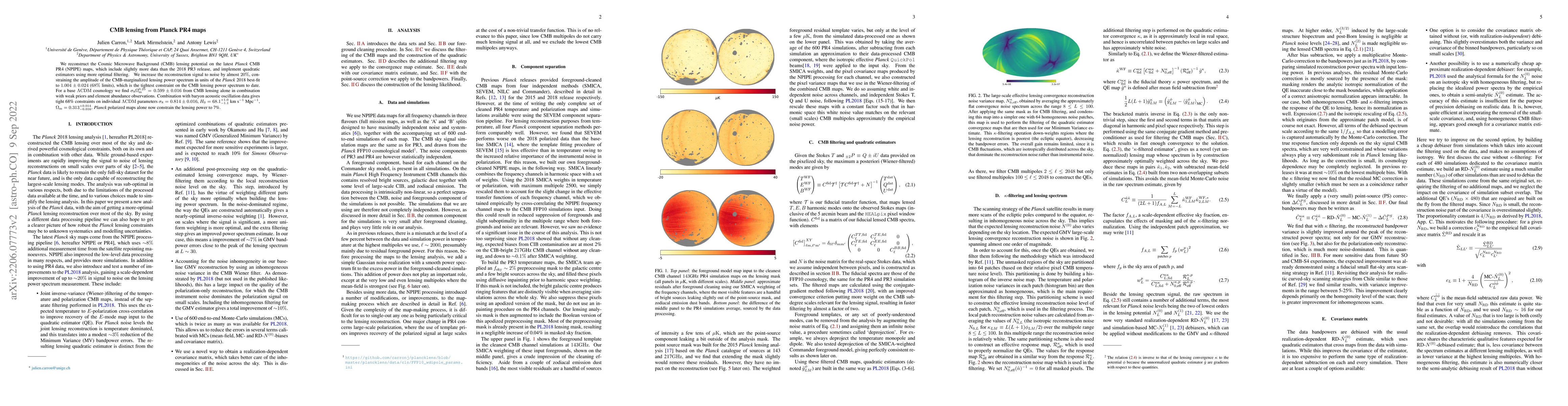 Thumbnail for CMB lensing from Planck PR4 maps
