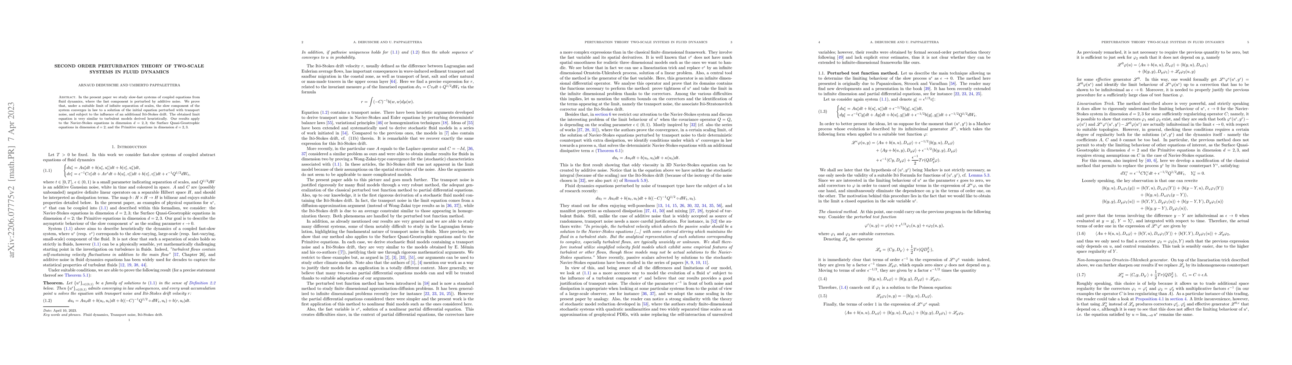 Thumbnail for Second order perturbation theory of two-scale systems in fluid dynamics