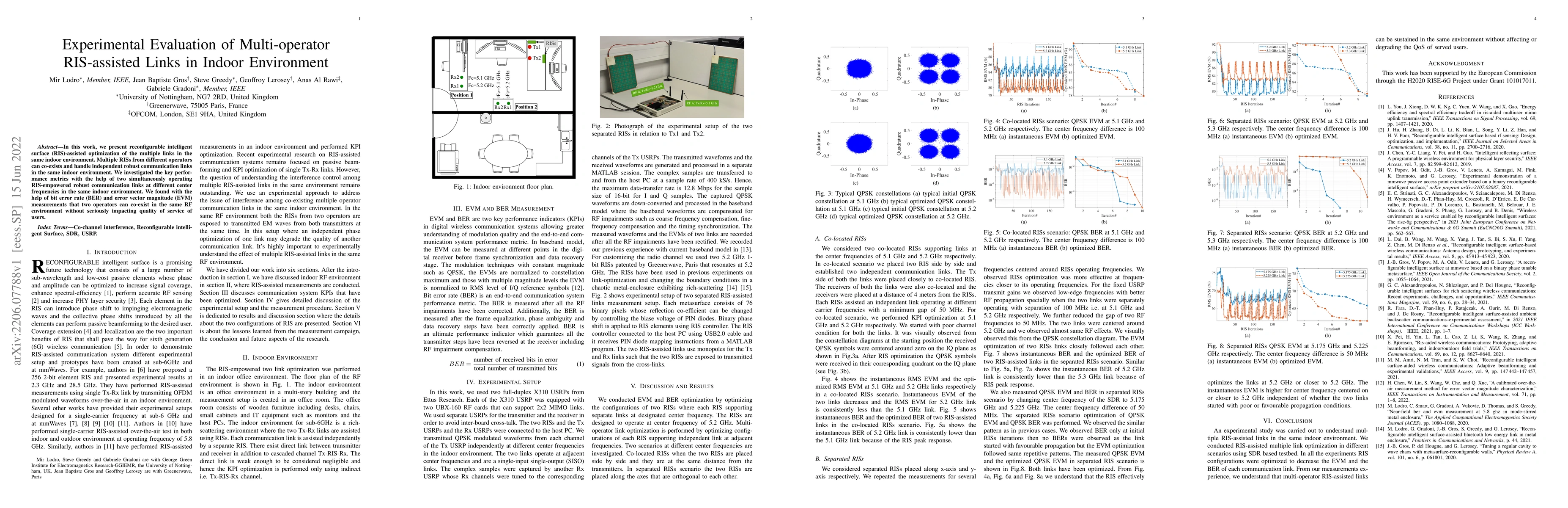 Thumbnail for Experimental Evaluation of Multi-operator RIS-assisted Links in Indoor
  Environment