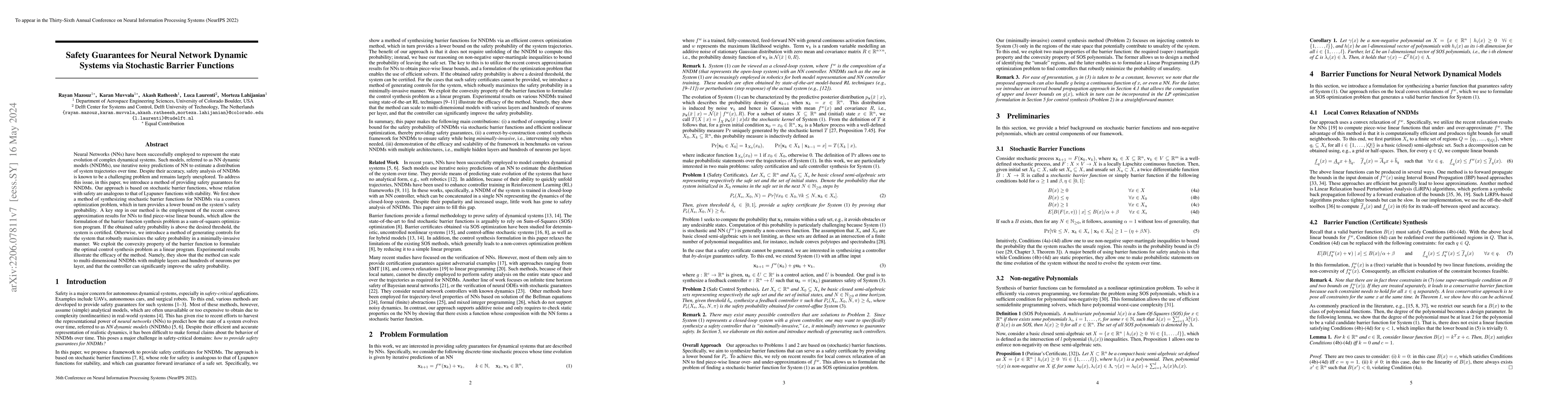 Thumbnail for Safety Guarantees for Neural Network Dynamic Systems via Stochastic
  Barrier Functions