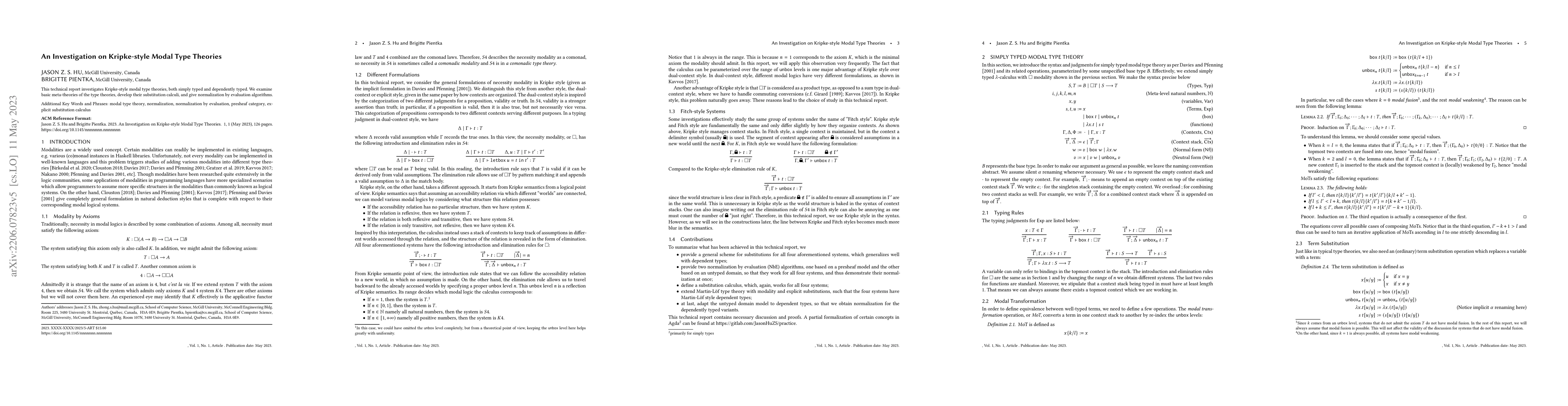 Thumbnail for An Investigation of Kripke-style Modal Type Theories