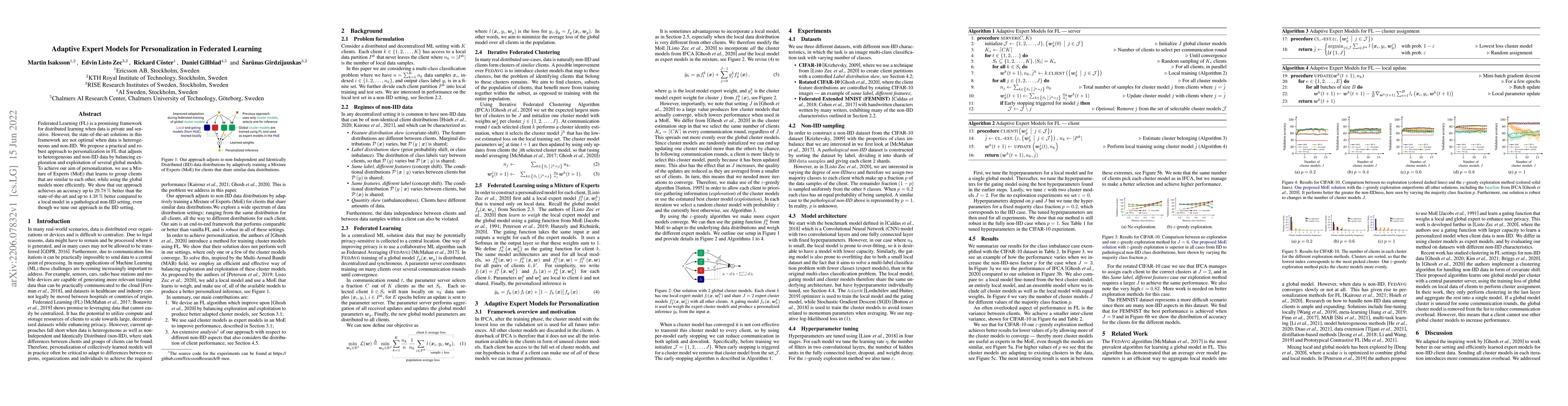 Thumbnail for Adaptive Expert Models for Personalization in Federated Learning