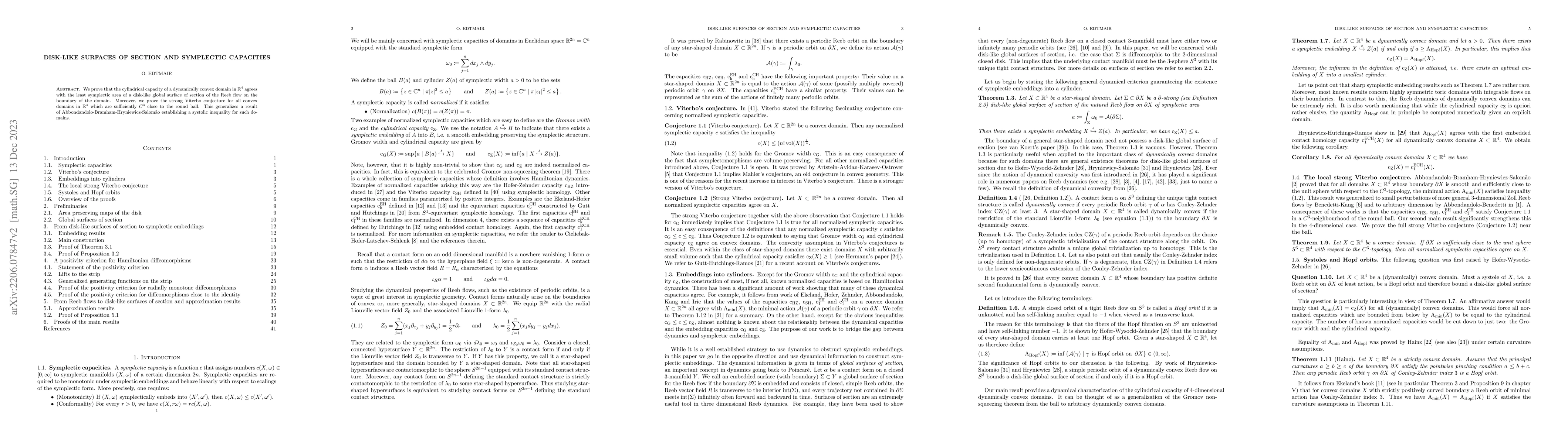 Thumbnail for Disk-like surfaces of section and symplectic capacities