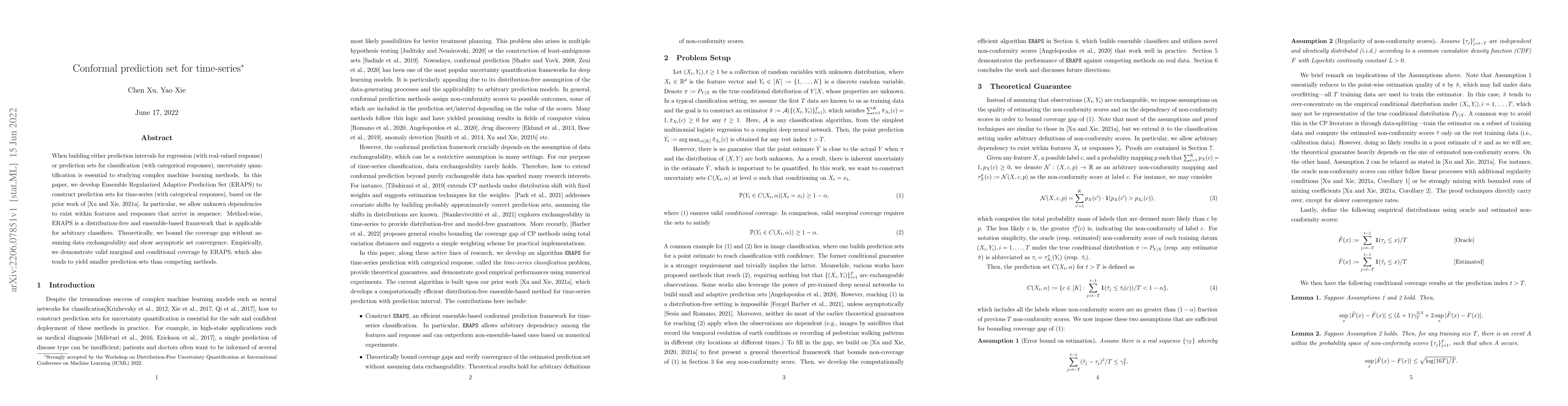 Thumbnail for Conformal prediction set for time-series