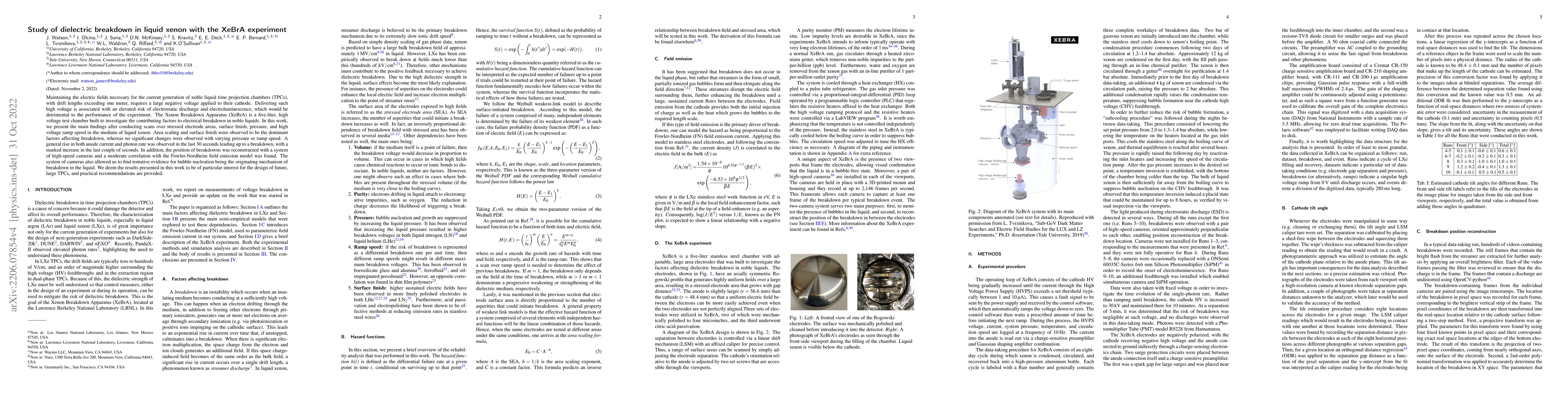 Thumbnail for Study of dielectric breakdown in liquid xenon with the XeBrA experiment