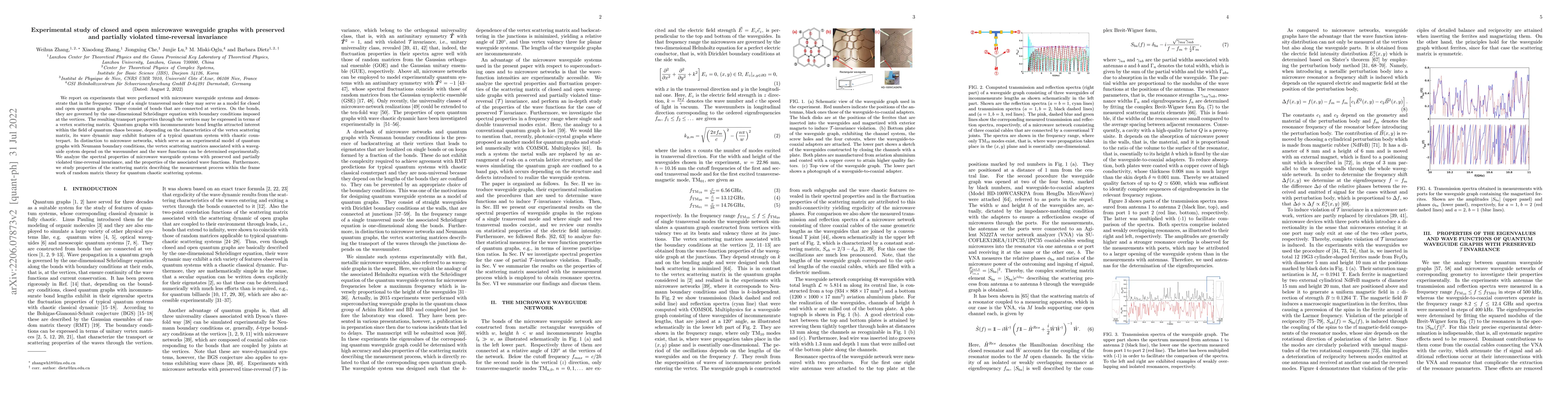 Thumbnail for Experimental study of closed and open microwave waveguide graphs with
  preserved and partially violated time-reversal invariance